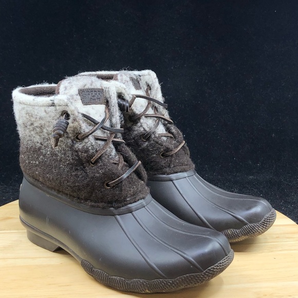 Sperry Womens Duck Boots Saltwater Ombre Rain Boot Wool Size 7 M US - Picture 4 of 10